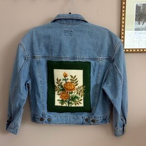 Vintage Liz Claiborne Denim Jacket with Floral Embroidery